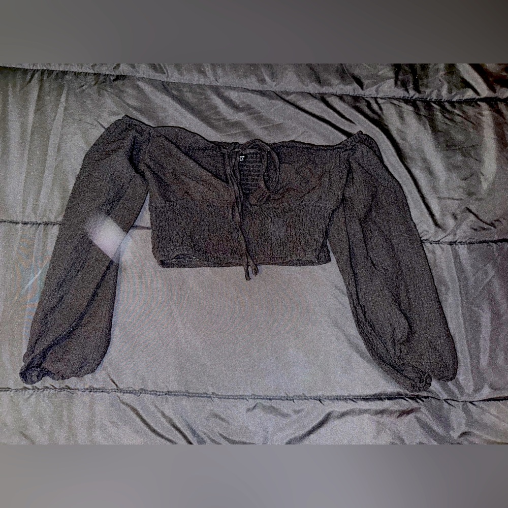 Black Off-Shoulder Women's Top